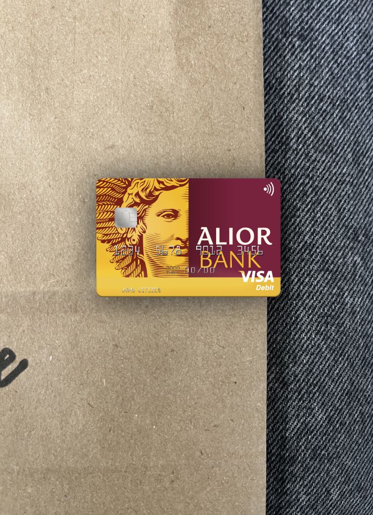 Download Poland Alior Bank visa debit card photolook front Photoshop template